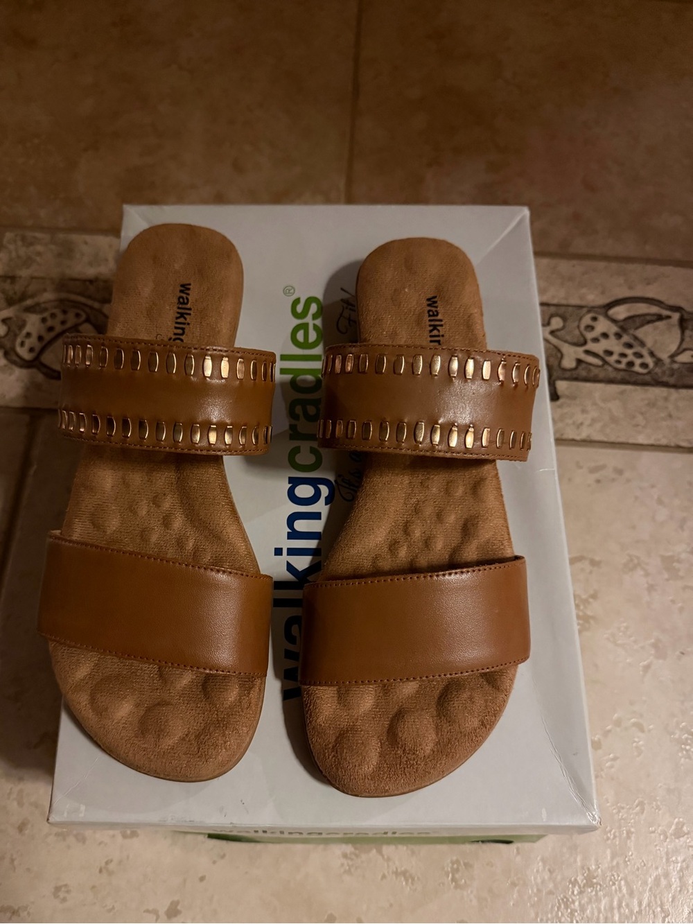 WALKING CRADLES women’s Camilla Double-Strap Slide Sandals